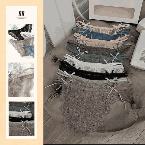 Quần lót ren nữ QB buộc dây hai bên phong cách gợi cảm 16E