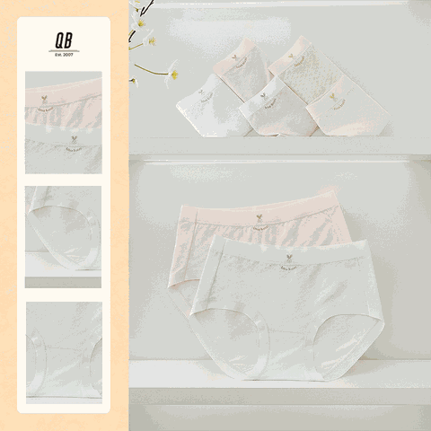 Quần lót nữ QB cotton thoáng khí co giãn 4 chiều phối họa tiết đáng yêu 16E