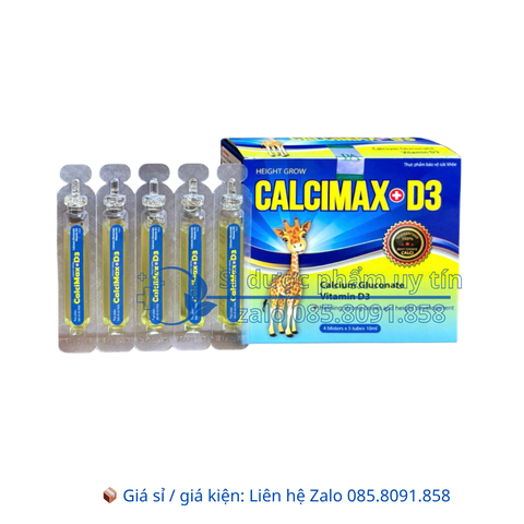 Siro Calcimax D3 giúp xương chắc khỏe và phát triển chiều cao hộp 20 ống