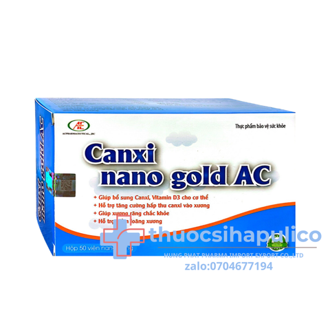 Viên uống Canxi Nano Gold AC giúp chắc khỏe xương, giảm loãng xương hộp 50 viên