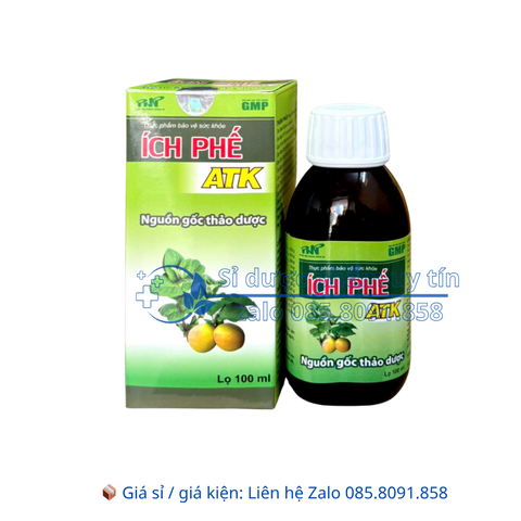 Siro Ích Phế ATK giúp bổ phế, hỗ trợ tiêu đờm, giảm họ làm ấm đường hô hấp hộp 100 ml
