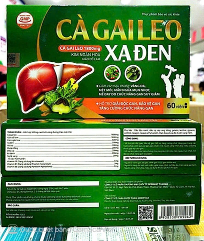 Viên uống bổ gan Cà Gai Leo Xạ Đen giúp giải độc gan, bảo vệ gan hộp 60 viên