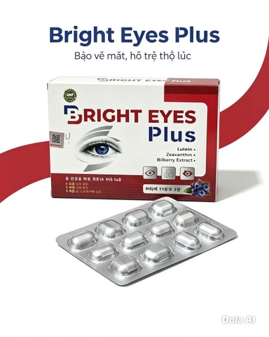 (Mua Sỉ Liên Hệ Zalo) Viên uống bổ mắt Bright Eyes Plus giúp cải thiện thị lực, giảm các biểu hiện khô mắt, mỏi mắt, giảm nguy cơ thoái hóa mắt hộp 30 viên