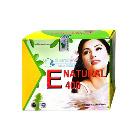 Viên uống đep da E Natural 400 giúp làm chậm lão hóa da, hạn chế nám, sạm da, hỗ trợ làm đẹp da hộp 100 viên