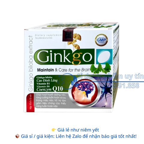 Viên uống Bổ não Ginkgo giúp hoạt huyết dưỡng não, tăng cường tuần hoàn và lưu thông máu não hộp 100 viên