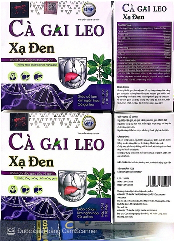 Viên uống bổ gan Cà Gai Leo Xạ Đen giúp giải độc gan, bảo vệ gan hộp 100 viên
