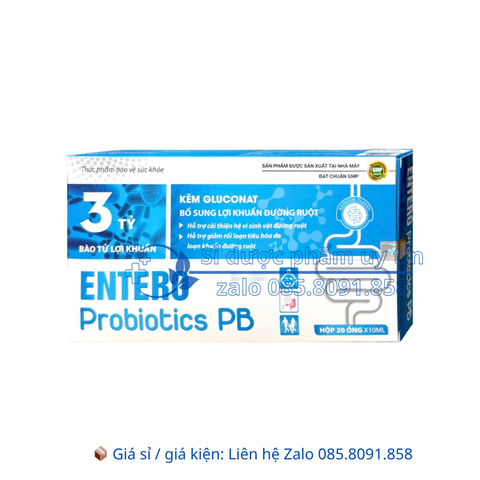 Men Entero Probiotics PB giúp bổ sung lợi khuẩn đường ruột giảm rối loạn tiêu hóa hộp 20 ống