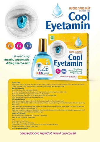 (Mua Sỉ Liên Hệ Zalo) Dưỡng sáng mắt Dr.pretty eyes Cool Eyetamin giúp bổ sung vitamin, dưỡng chất, dưỡng ẩm cho mắt, tăng cường thị lực hộp 15 ml