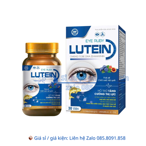 Viên uống bổ mắt Eye Ruby Lutein giúp tăng cường thị lực, giảm các triệu chứng khô mắt, mỏi nhìn mờ hộp 30 viên