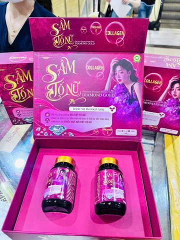 Viên uống Sâm Tố Nữ Diamond Gold hỗ trợ tăng cường nội tiết tố nữ Hộp 2 lọ x 30 viên