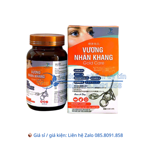 Viên uống Vương Nhãn Khang Gold Care giúp tăng cường thị lực, hỗ trợ giảm khô mắt, mỏi mắt, nhìn mờ hộp 30 viên