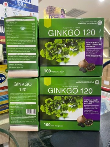 (Mua Sỉ Liên Hệ Zalo) Viên Bổ Não Ginkgo 120 giúp hoạt huyết, tăng cường tuần hoàn máu não hộp 100 viên