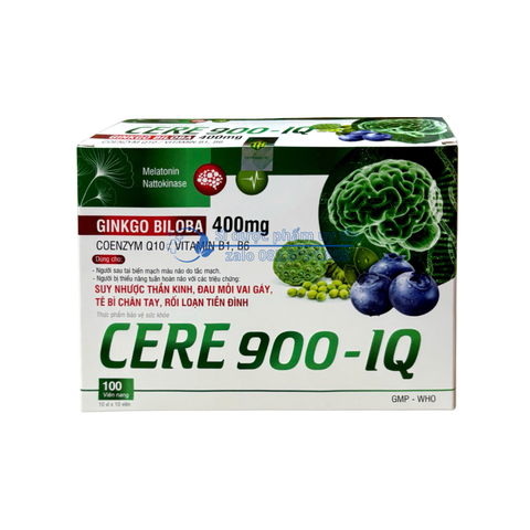 Viên uống Cere 900 - IQ giúp hoạt huyết, tăng tuần hoàn máu hộp 100 viên