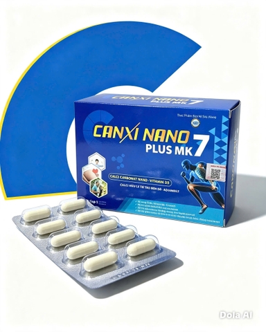 (Mua Sỉ Liên Hệ Zalo) Viên uống Canxi Nano Plus  Mk7 giúp bổ sung canxi và vitamin D3 cho cơ thể hộp 60 viên