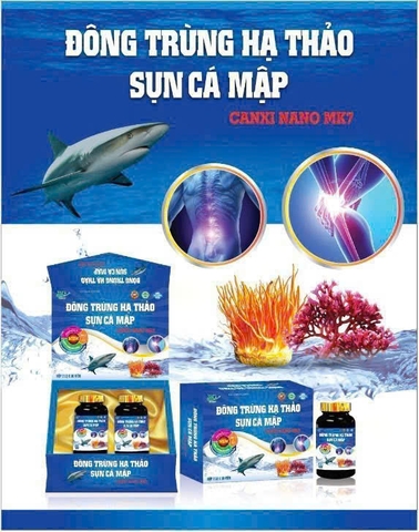 (Mua Sỉ Liên Hệ Zalo) Đông Trùng Hạ Thảo Sụn Cá Mập Canxi Nano Mk7 giúp làm trơn ổ khớp, giúp khớp vận động linh hoạt hộp 60 viên