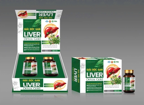 (Mua Sỉ Liên Hệ Zalo) Viên uống Giải Độc Gan Liver Detox Gold giúp thanh nhiệt, giải độc gan, tăng cường chức năng gan hộp 60 viên