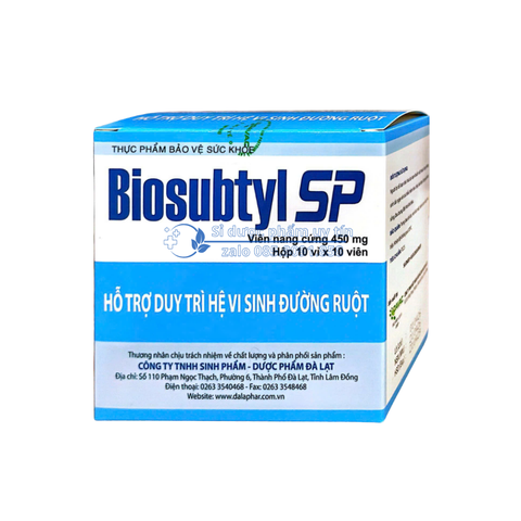 Viên uống men biosubtyl sp giúp bổ sung lợi khuẩn, tăng cường tiêu hóa, hỗ trợ giảm rối loạn tiêu hóa hộp 100 viên