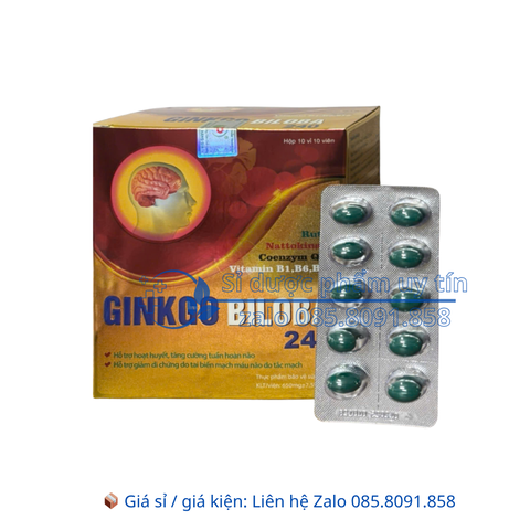 Bổ não Ginkgo Biloba 240 giúp hoạt huyết, tăng cường tuần hoàn não hộp 100 viên