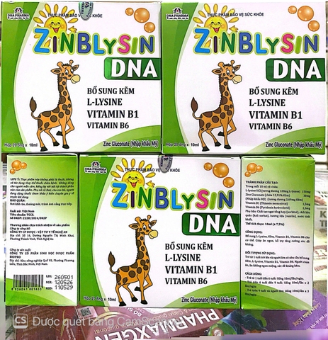 Siro Zin Blysin DHA giúp ăn ngon, tăng sức đề kháng hộp 20 ống