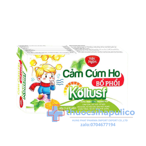 Viên Ngậm Cảm Cúm Ho Bổ Phổi Koltusf giúp giảm cảm cúm, hắt hơi, sổ mũi, họ khan, ho kéo dài, đau rát họng, khản tiếng hộp 24 viên