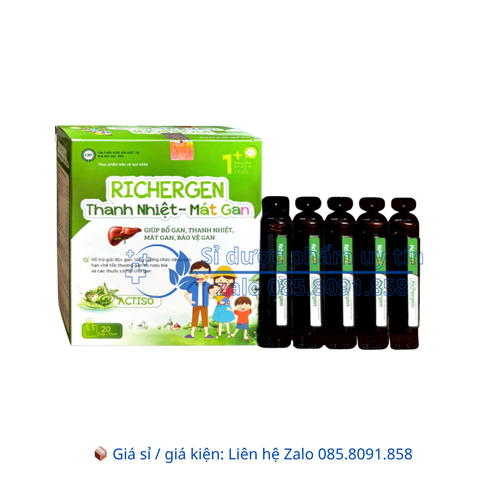 Siro Richergen Thanh Nhiệt- Mát Gan giúp bổ gan, thanh nhiệt, mát gan, bảo vệ gan hộp 20 ống