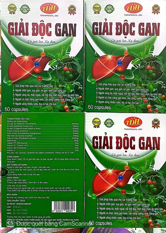 Viên uống Giải Độc Gan Cà Gai Leo Xạ Đen giúp giải độc gan, bảo vệ gan hộp 60 viên