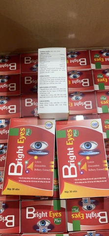 Viên uống bổ mắt Bright Eyes Plus giúp tăng cường thị lực, giảm các triệu chứng khô mắt, mỏi nhìn mờ hộp 30 viên