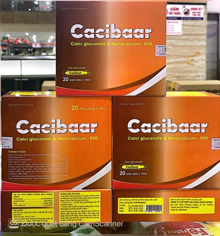 Siro Cacibaar giúp bổ sung Canxi, giúp xương, răng chắc khỏe, giúp phát triển chiều cao hộp 20 ống