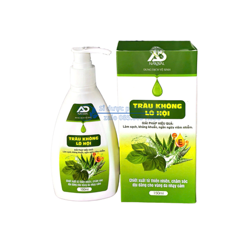Dung Dịch Vệ Sinh Trầu Không Lô Hội giúp làm sạch nhẹ nhàng, khử mùi, kháng khuẩn, giúp bảo vệ vùng da nhạy cảm hộp 150 ml