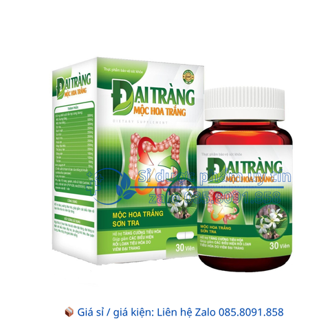Viên uống đại tràng Mộc Hoa Trắng giảm đau bụng giúp tiêu hóa khỏe ngăn ngừa đại tràng nặng hộp 30 viên