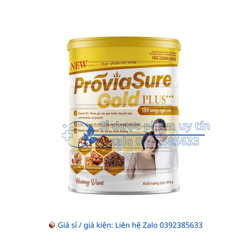 Sữa hạt Proviasure Gold Plus+++ giúp bổ sung vitamin, khoáng chất, hỗ trợ tăng cường sức khỏe hộp 800g