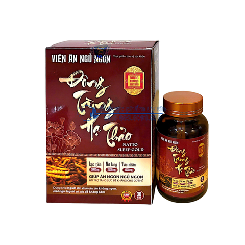 Viên ăn ngủ ngon Đông Trùng Hạ Thảo Natto Sleep Gold giúp ăn ngon ngủ ngon hỗ trợ tăng sức đề kháng cho cơ thể hộp 30 viên