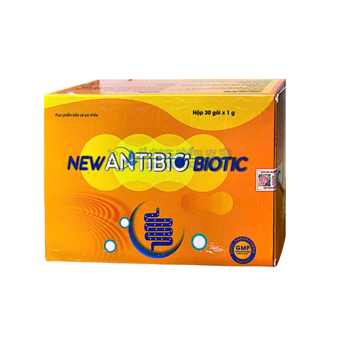 Men uống New Antibio Biotic giúp sung lợi khuẩn, giúp cải thiện hệ vi sinh đường ruột hộp 30 gói