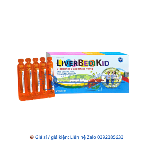 Siro mát gan Liverbedikid giúp thanh nhiệt, giải độc gan, mát gan hộp 20 ống