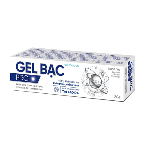 (Mua Sỉ Liên Hệ Zalo) Gel Bạc Pro giúp kháng khuẩn, kháng virus, chống viêm và thúc đẩy quá trình tái tạo da hộp 20g