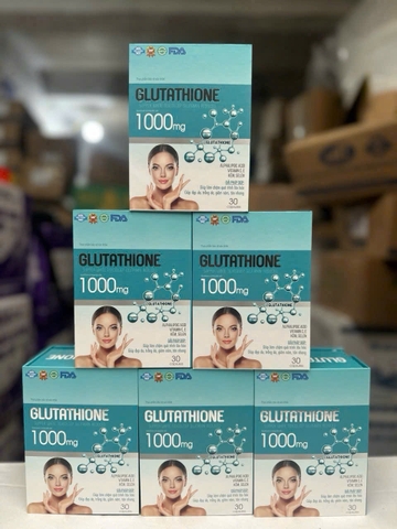 (Mua Sỉ Liên Hệ Zalo) Viên uống Glutathione 1000 mg giúp đẹp da, sáng da, giảm lão hoá da hộp 30 viên