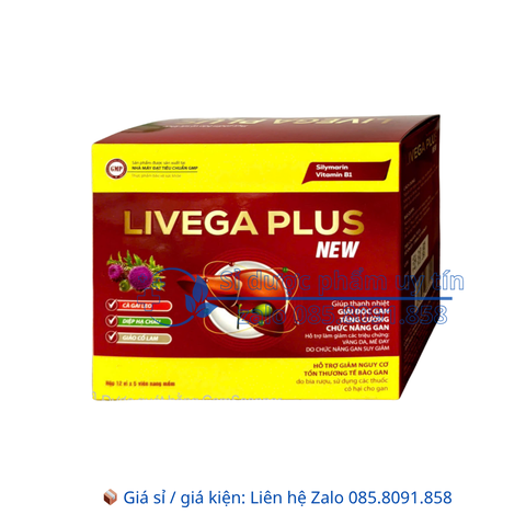 Viên uống bổ gan Livega Plus New giúp thanh nhiệt, giải độc gan, tăng cường chức năng gan hộp 60 viên