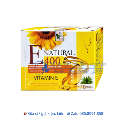 Viên uống E Natural 40.0 hỗ trợ làm đẹp da, hạn chế năm, sạm da hộp 100 viên