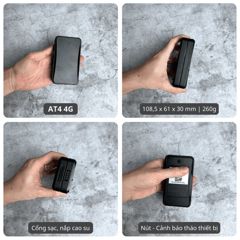AT4 - Định vị không dây 4G, Pin 10000mAh