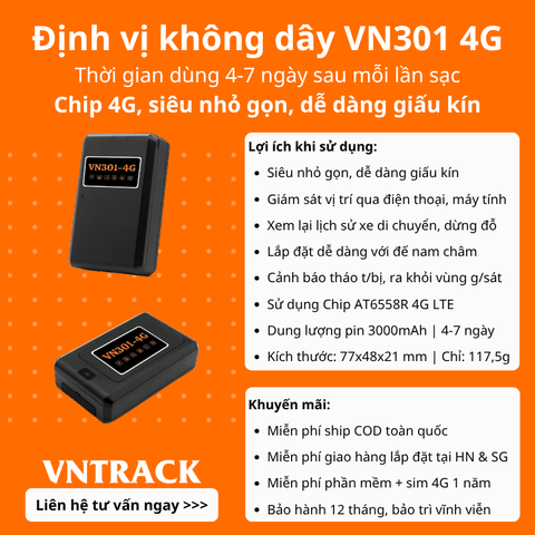 Định vị không dây VN301 4G - Pin 3000mAh