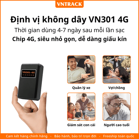 Định vị không dây VN301 4G - Pin 3000mAh
