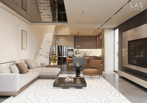 Dự Án Nhà Phố Với Nội Thất Phong Cách Modern Luxury