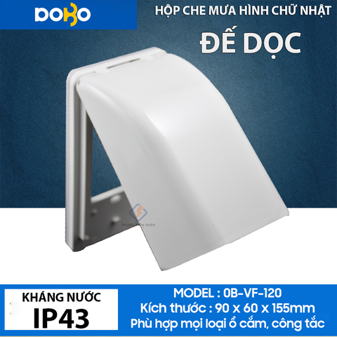 Hộp Chống Nước - Hộp Che Mưa cho ổ cắm điện âm tường hình vuông (Hàng Chính Hãng DoBo Korea - Loại Tốt - Kháng nước IP44