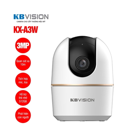 Camera wifi 3MP KBVISION KX-A3W - Báo động người bằng AI - Tặng chân đế L