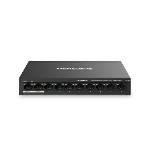 Switch 10 cổng 10/100Mbps với 8 cổng PoE+ MS110P