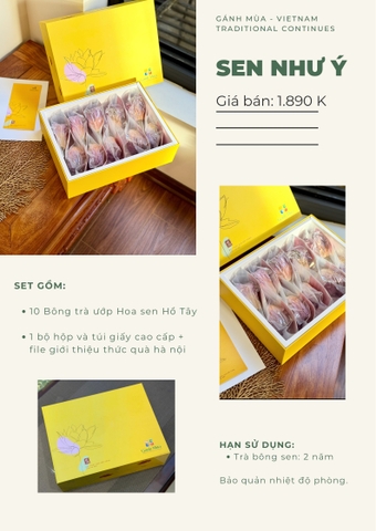 SET QUÀ NHƯ Ý (10 hoa sen trà)
