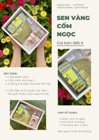 SET QUÀ SEN VÀNG CỐM NGỌC