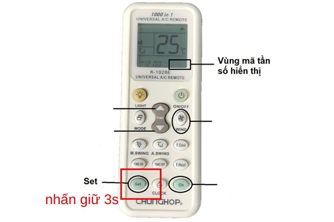 chỉnh tần số remote đa năng của máy lạnh