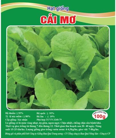 Hạt giống cải mơ