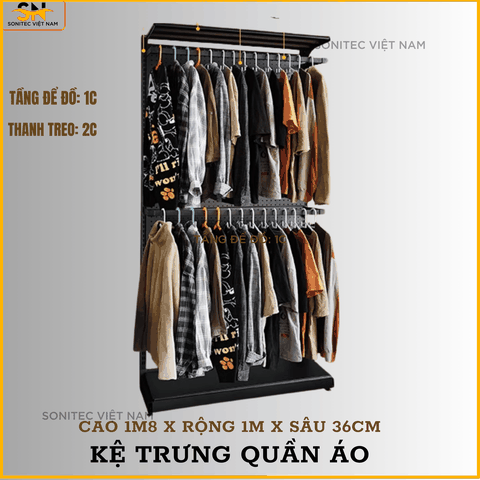 Kệ Treo Quần Áo – Kệ Decor Điều Chỉnh Đa Năng | Sơn Tĩnh Điện, Tải Trọng Cao